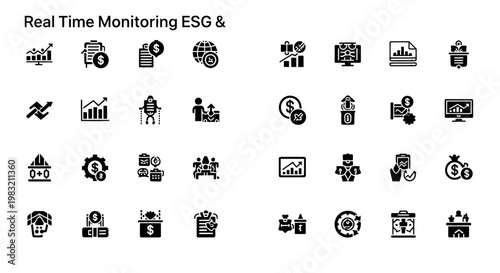 ESG Real Time Monitoring Icons Set