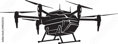 Drone, black drone, vector drone, aerial vehicle, robotics