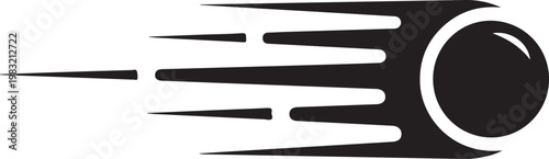 Black speed motion icon, abstract fast movement symbol, modern dynamic logo, white background