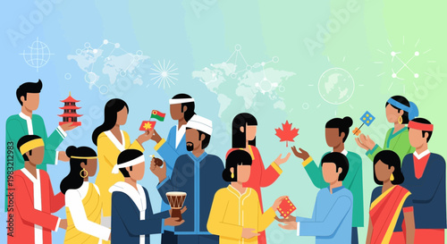 Diverse Group of People Celebrating Cultural Diversity Together.