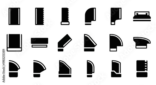 20 Black and White Ironing Tools Icons Set, Iron Icons, Laundry Symbols, Vector Graphics