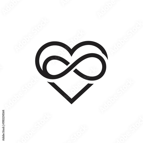 Infinity Heart Symbol, Eternal Love, Endless Relationship, Forever Bond, Romantic Icon