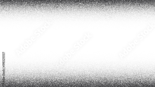 Black dotted stipple vignette background. Transparent dot rectangle frame. Soft rectangular frame with depth effect. Minimal abstract vector illustration.