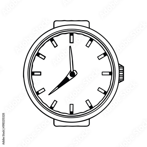 Blank Clock Face with Hands Isolated on White Background for Watch Design Set