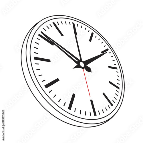 Blank Clock Face with Hands Isolated on White Background for Watch Design Set