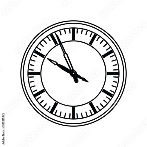 Blank Clock Face with Hands Isolated on White Background for Watch Design Set