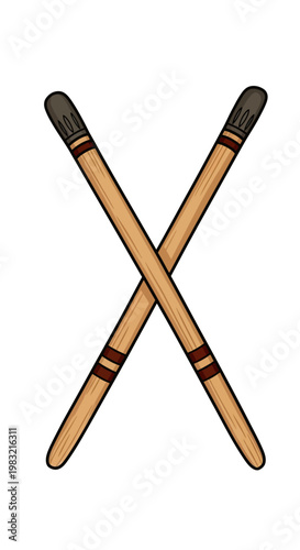 Crossed Drumsticks, Percussion Instrument Mallets, Music Performance Equipment