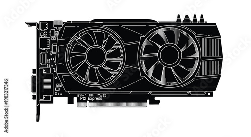A detailed illustration of a modern graphics processing unit gpu
