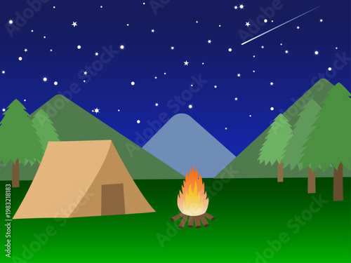 夜のキャンプ