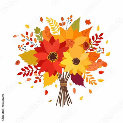 Bunter Herbststrauß mit warmen Farben