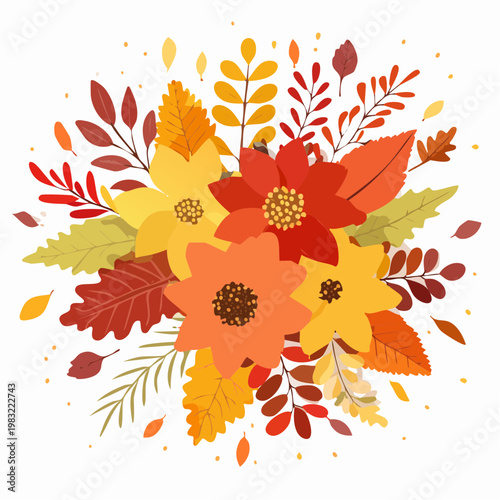 Bunter Herbststrauß mit warmen Farben