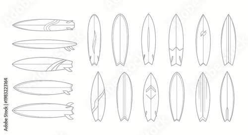 Surfboard Collection: Diverse Designs and Shapes for Water Sports