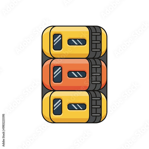 Stack of Three USB Flash Drives in Yellow and Orange, Data Storage Devices