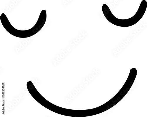 Simple Hand Drawn Happy Smile Face Doodle Graphic Element