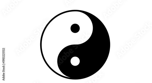 Yin Yang Symbol: Harmony of Opposites, Balance, Taoism Philosophy, Black and White