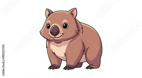 Cute Wombat Cartoon Illustration