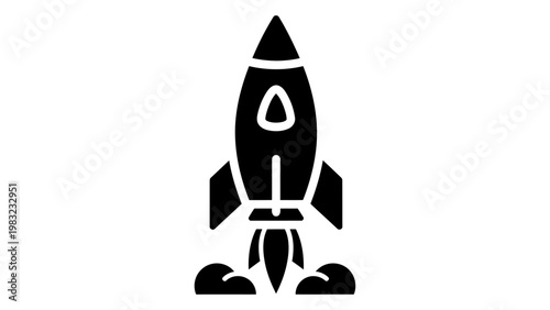 Rocket launch icon, space exploration symbol, vector illustration isolated on white background