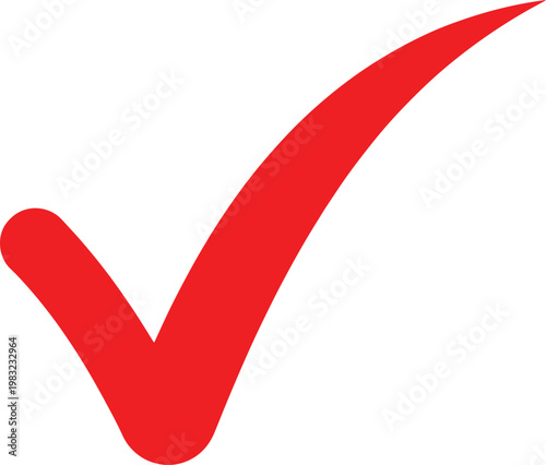 Free Download A red checkmark symbol on a white background representing confirmation and approval in a colorful vector illustration design concept - GFXLoad