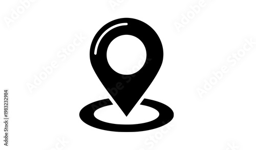 Pin ubicación icono vector minimalista negro