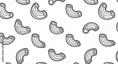 Elbow Macaroni Pasta Pattern - Italian Food Graphic