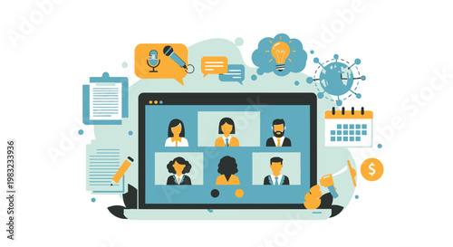 People on Video Conference Call.