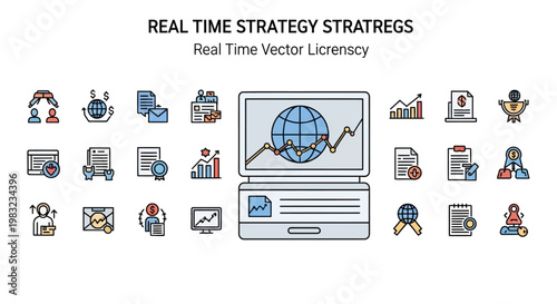 Real Time Strategy Vector Illustration, Business Concept