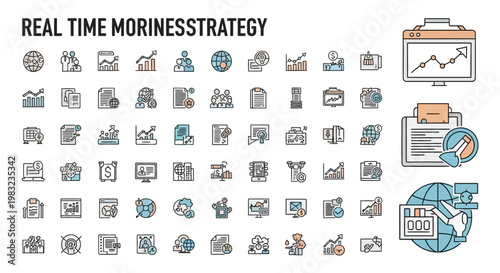 Real Time Business Strategy Icons Set