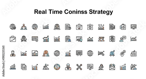 Real Time Coninss Strategy Icons Set