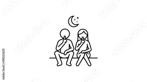 Couple Silenced by Night Sky