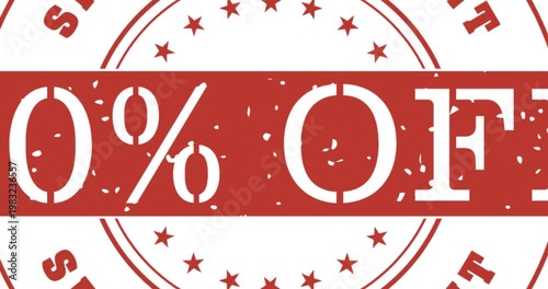 On play seal pulling back revealing 70%OFF ribbon transparent layer promoting sale fading to black