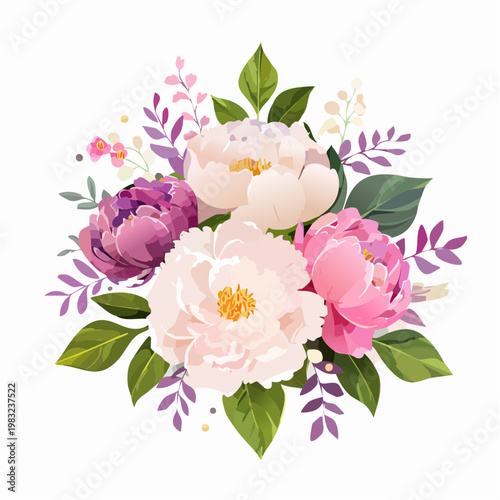 Luxuriöser Blumenstrauß mit Pfingstrosen