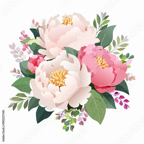 Luxuriöser Blumenstrauß mit Pfingstrosen