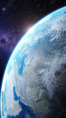 Earth and universe a detailed view of planet earth in outer space