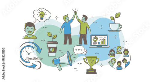 Two businessmen high five each other.