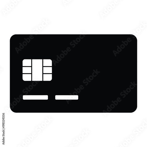 A black card with a magnetic stripe and chip depicted as a dark silhouette