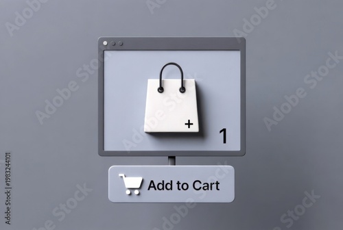 Digital Shopping Bag E-commerce Concept