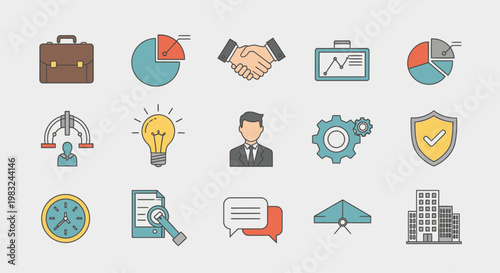 Business icons and symbols collection.