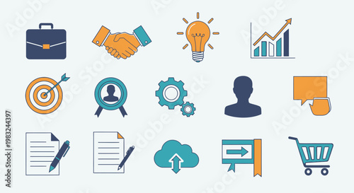 Business icons and symbols collection.