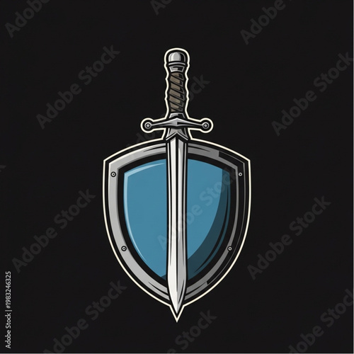 Illustration of Sword and Shield Emblem.