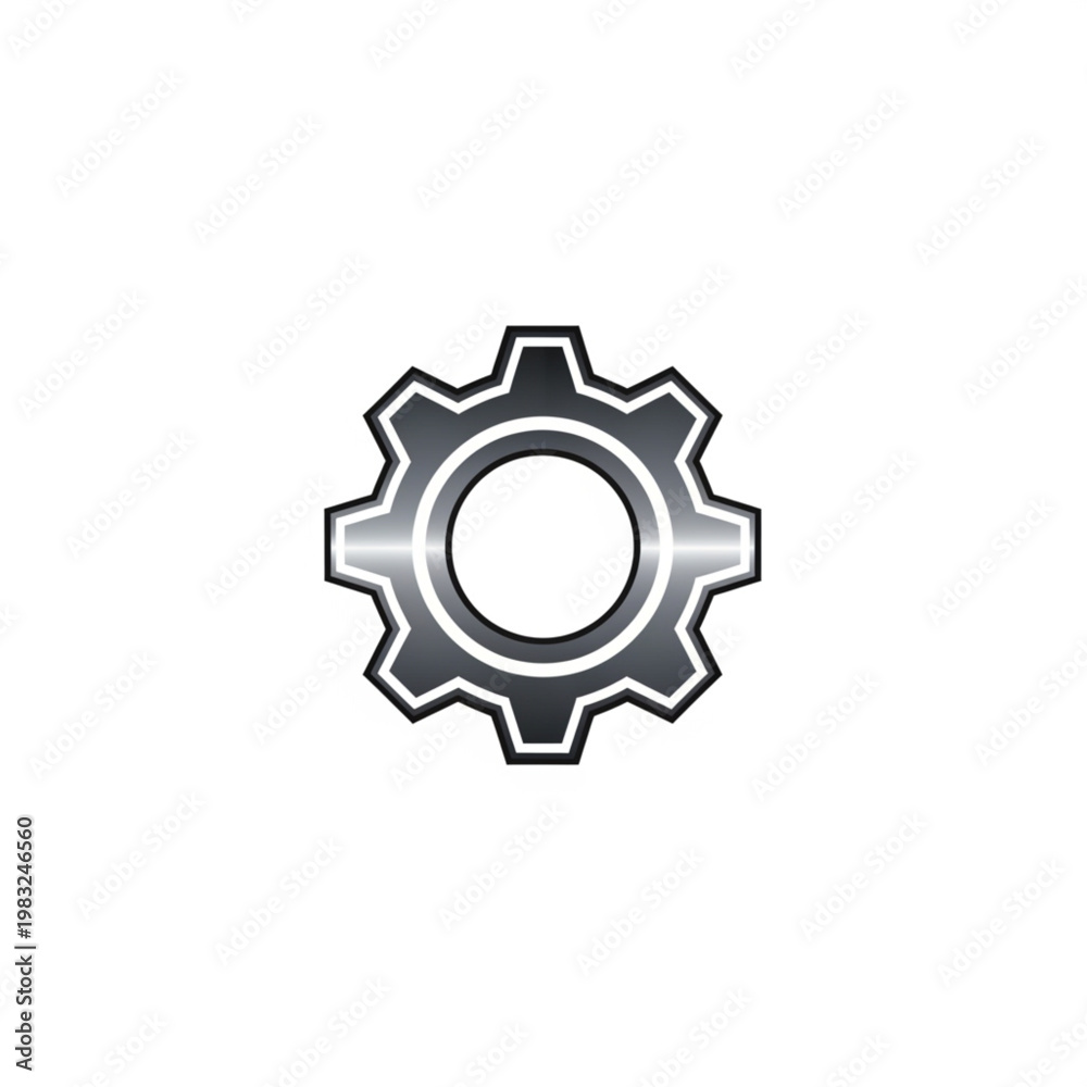 Obraz premium Gray Gear Icon with White Outline.