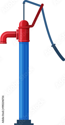 Hand pump mechanism extracting clean underground water using manual labor