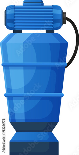 Blue water pump system providing efficient fluid transfer and maintaining household water pressure