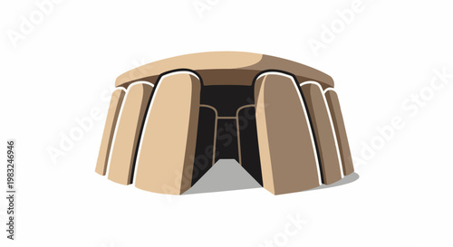 Ancient stone structure with a domed roof and entrance