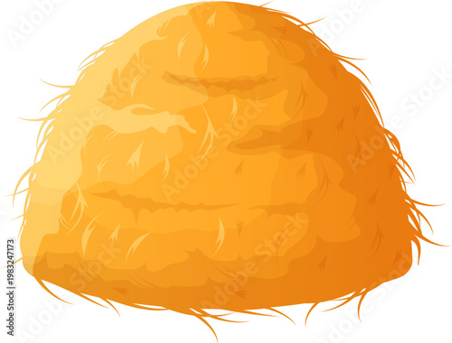 Haystack standing on a white background, symbolizing agricultural seasons and rural life