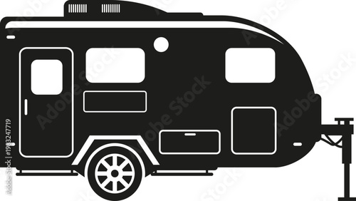 Recreational vehicle silhouette for road trips and outdoor adventure lifestyle