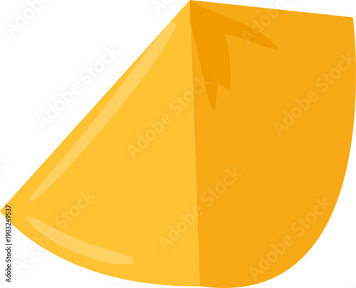 Yellow food slice showing a portion of healthy snack or dessert