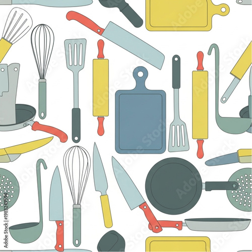 Kitchen Utensils and Cooking Tools Collection.