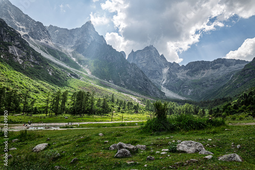 Bipenggou Scenic Area, Lixian County, Aba Tibetan and Qiang Autonomous Prefecture, Sichuan Province, China.