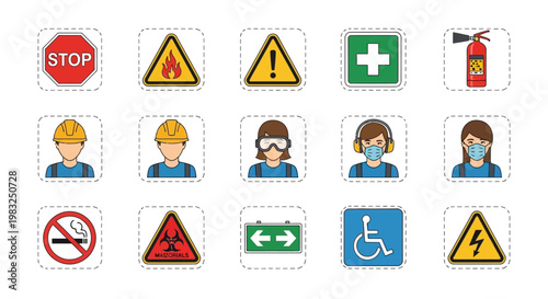 Various Warning and Information Signs.