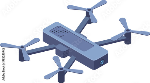 Compact isometric drone capturing video or remotely monitoring situation